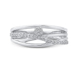 10K White Gold 1/2 ct Round Diamond Cluster Fashion Ring in 14K White Gold