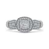 10K White Gold 1/2 ct Round Diamond Fashion Ring in 14K White Gold