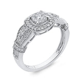 10K White Gold 1/2 ct Round Diamond Fashion Ring in 14K White Gold