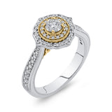 1/2 ct Round Diamond Fashion Ring in 10K Two Tone Gold