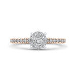 Round Diamond Engagement Ring in 14K Two Tone Gold