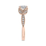 Round Diamond Engagement Ring in 14K Two Tone Gold