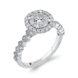 Diamond Halo Engagement Ring in 14K White Gold