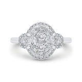 Round Diamond Halo Engagement Ring in 14K White Gold