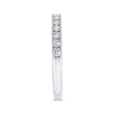 Euro Shank Round Diamond Half-Eternity Wedding Band In in 14K White Gold