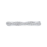 Diamond Crossover Shank Half-Eternity Wedding Band in 14K White Gold