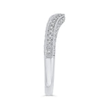 Round Half-Eternity Diamond Wedding Band in 14K White Gold