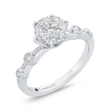 Round Diamond Engagement Ring in 14K White Gold