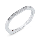 Euro Shank Round Diamond Wedding Band in 14K White Gold