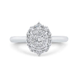 Diamond Halo Engagement Ring in 14K White Gold