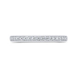 Euro Shank Round Diamond Wedding Band in 14K White Gold