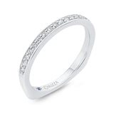 Euro Shank Round Diamond Wedding Band in 14K White Gold