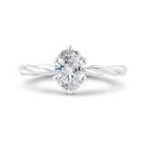 Solitaire Engagement Ring in 14K White Gold (Semi-Mount)
