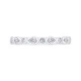 Bezel Set Diamond Wedding Band in 14K White Gold