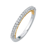 Round Diamond Half-Eternity Wedding Band in 14K Two Tone Gold