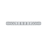 Round Diamond Half-Eternity Wedding Band in 14K Two Tone Gold