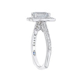 Round Diamond Halo Engagement Ring in 14K White Gold (Semi-Mount)