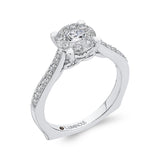 Round Diamond Engagement Ring in 14K White Gold
