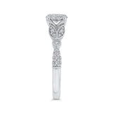 Round Diamond Engagement Ring in 14K White Gold