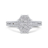 Split Shank Round Diamond Engagement Ring in 14K White Gold