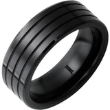 Black Diamond Ceramic™ Three Groove Ring