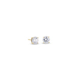 Gold finish sterling silver prong set round simulated diamond earrings approx. 1/2cttw - rd 4.00mm