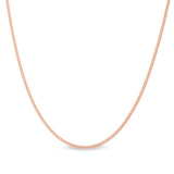 16 Rose Gold Sterling Silver 1mm Curb Chain with End Caps and Spring Ring