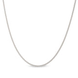 20 Platinum Finish Sterling Silver 1mm Curb Chain with End Caps and Spring Ring