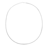20 Platinum Finish Sterling Silver 2mm Omega Chain