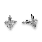 Rhodium Finish Fleur De Lis Cufflinks