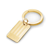 Gold Finish Polished Etched Key Ring