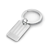 Rhodium Finish Polished Etched Key Ring