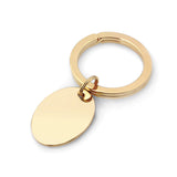 Gold Finish Polished Oval Key Ring