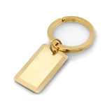 Gold Finish Polished Engine-Turned Key Ring