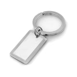 Rhodium Finish 4-Way Polished Engine-Turned Key Ring