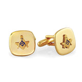 Gold Finish Mason Ensignia Cushion Cufflinks