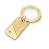 Gold Finish Tu-Tone Key Ring with .005 pt Diamond