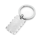 Rhodium Finish Florentine Engraved Key Ring