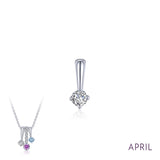 April Birthstone Love Pendant
