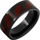 Black Diamond Ceramic™ Ring with Deep Red Carbon Fiber Inlay