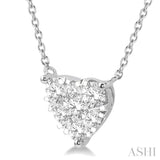 1 Ctw Lovebright Diamond Heart Pendant With Chain in 14K White Gold