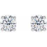 14K White 4mm :: 1/2 CTW Lab-Grown Diamond Stud Earrings