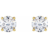 14K Yellow Gold 1 1/4 CTW Lab-Grown White Diamond Earrings