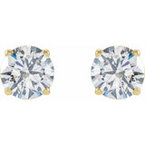 14K Yellow Gold 2 CTW Lab-Grown White Diamond Earrings