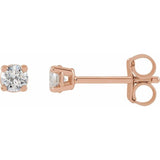 14K Rose Gold 1/4 CTW Lab-Grown White Diamond Earrings