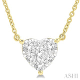 1/2 Ctw Lovebright Diamond Heart Necklace in 14K Yellow and White Gold