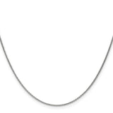 14K White Gold 18 inch 1mm Round Open Link Cable with Lobster Clasp Chain