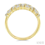 1 1/2 Ctw Triple Row Multi-Cut Diamond Fashion Band in 14K Yellow Gold