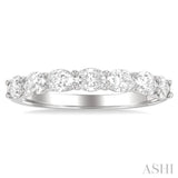1 Ctw East-West Oval Cut Diamond Fashion Band in 14K White Gold