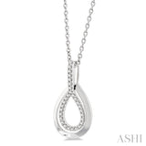 1/10 Ctw Petite Pear Shape Round Cut Diamond Fashion Pendant With Chain in 10K White Gold
